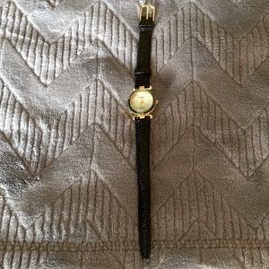 Vintage Quemex VIP quartz watch green / blue glass frame round diamond shape